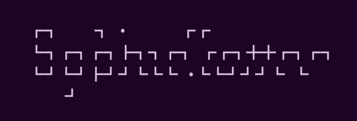 Text Art that says sophie.coffee, but the lines are disjointed and broken 